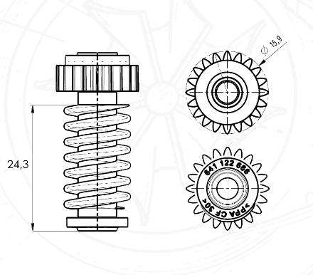 Шестерня B блоку управління турбіни (пластикова PPACF30 шестерня сервоприводу турбіни) 36-01-013, CF